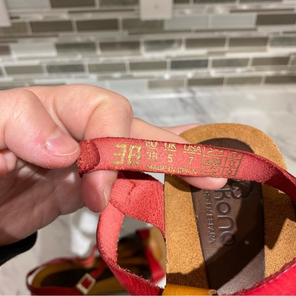 Yokono wedge sandals leather cork Lady Bug stamp made in Spain - Picture 9 of 13